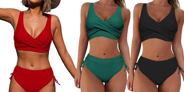 Bikini de 2 piezas Jarseila con sujetador push up y braga de cintura alta para mujer barato en Amazon