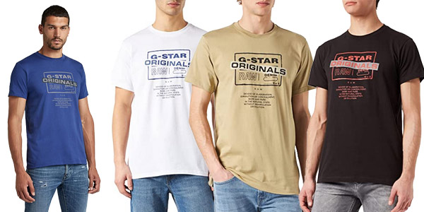 Camisetas de manga corta G-Star Raw Logotipo Originals para hombre baratas en Amazon