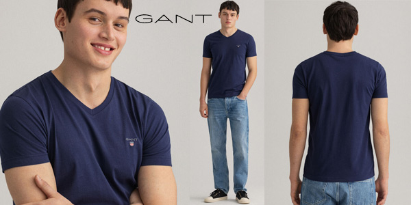 Camiseta de manga corta Gant The Original Slim V-Neck para hombre barata en Amazon