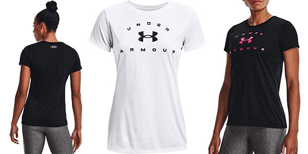 Camiseta Under Armour Tech Solid Logo Arch para mujer barata