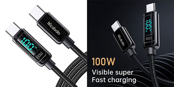Chollo Cable de carga rápida USB-C Mcdodo de 100 W 