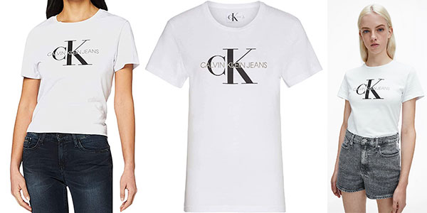 Chollo Camiseta Calvin Klein Core Monogram Logo para mujer