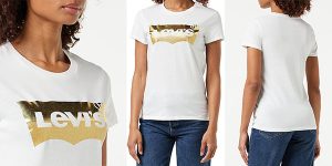 Chollo Camiseta Levi's Powder Print Gold para mujer