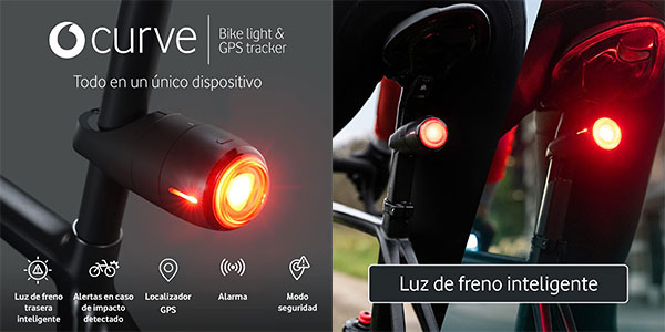 Chollo Luz de freno inteligente Curve Bike para bici con GPS y antirrobo