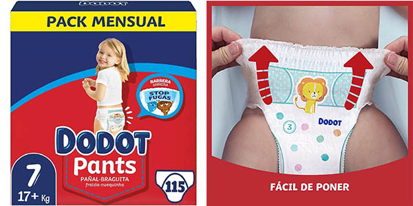 Dodot Pants - Pañales Braguitas, fácil de cambiar con canales de aire,  talla 5 (12-17 kg), total de 93 : : Bebé