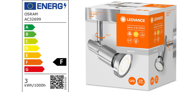 Foco Ledvance con bombilla LED 3 W chollo en Amazon