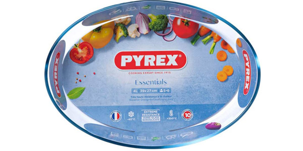 Fuente ovalada de cristal Pyrex Essentials de 1.3L para horno en Amazon