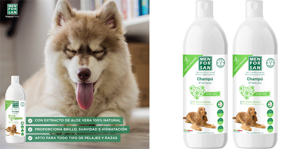 Pack x2 Champú MenForsan Aloe Vera de 1L para perros barato en Amazon