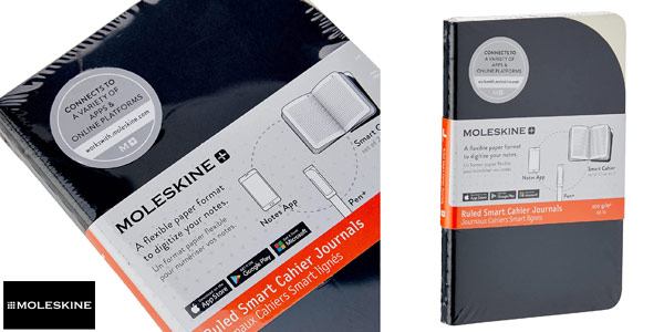 Set x2 Cuadernos de papel digital a rayas Smart Cahier Moleskine tamaño bolsillo barato en Amazon