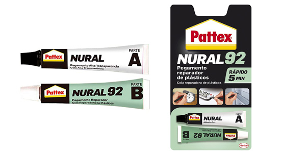 Pack x2 Pegamento transparente Pattex Nural 92 reparador de plásticos de 11 ml/ud barato en Amazon