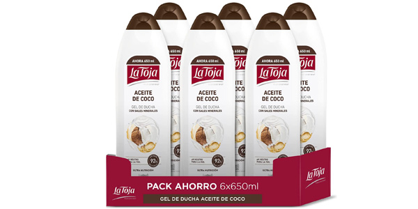 Pack x6 Gel de ducha La Toja Aceite de Coco de 650 ml barato en Amazon