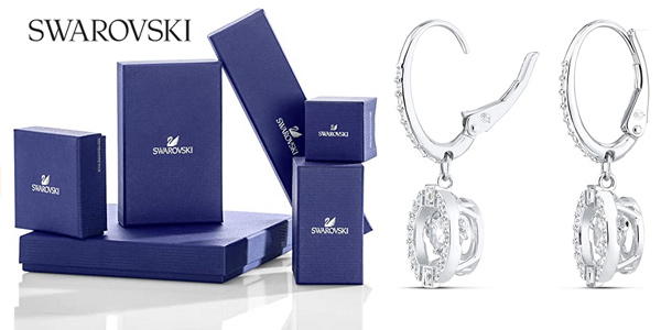 Pendientes de aro Swarovski Sparkling DC para mujer en Amazon