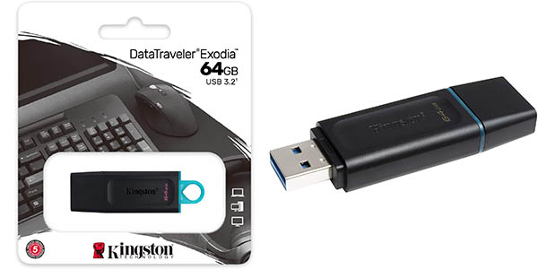 Pendrive USB 3.2 Kingston DataTraveler Exodia DTX de 64 GB