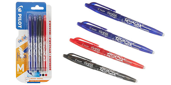 ▷ Chollo Pack x4 Bolígrafos de tinta borrable Pilot Frixion Ball por sólo  7,69€ (42% de descuento)