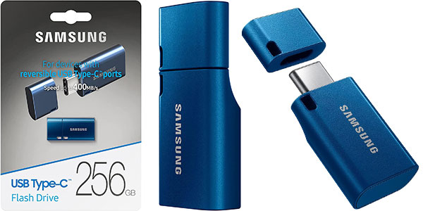 Unidad flash Samsung USB-C de 256 GB a 400 MB/s barata