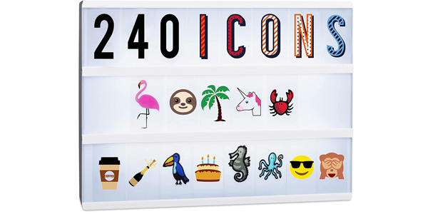 Pack x240 Letras, cifras, emoticonos y símbolos multicolores Relaxdays para caja de luz barato en Amazon