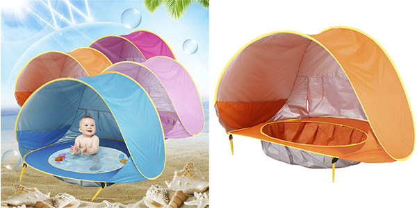 Tienda infantil anti-UV con piscina interior para bebé