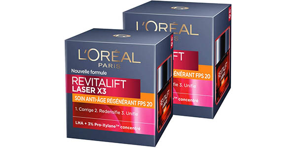 Pack 2x Crema de día anti-edad L'Oreal Paris Revitalift Laser X3 SPF20
