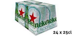 Pack de 24 botellines de cerveza lager Heineken Silver de 25 cl