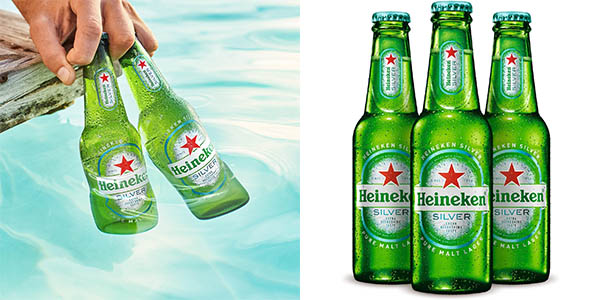 Pack de 24 botellines de cerveza lager Heineken Silver de 25 cl