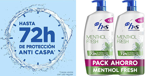 Pack x2 Champú anticaspa H&S Menthol Fresh (1800 ml)