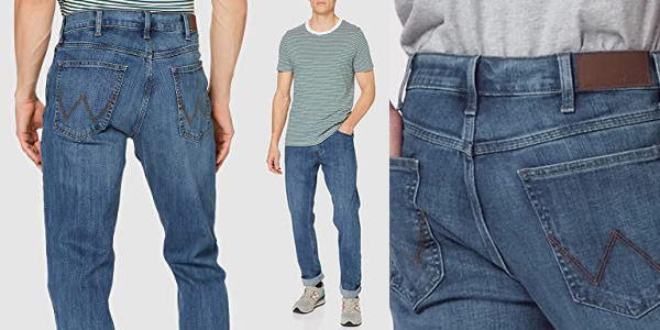 Pantalones vaqueros Wrangler Authentic Regular Jeans para hombre baratos en Amazon
