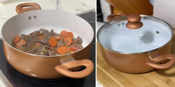 Cacerola de cocina vintage Crarti de 24 cm con tapa en Amazon