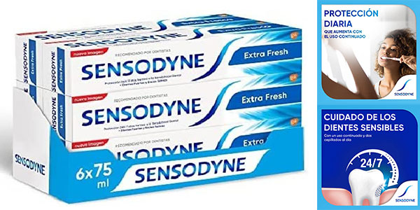 Chollo Pack de 6 dentífricos Sensodyne Extra Fresh de 75 ml