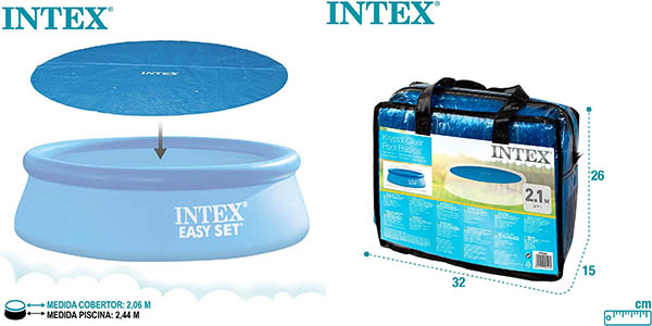 Cobertor de piscina solar INTEX 28010 de 206 cm