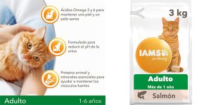 Alimento seco IAMS for Vitality Salmón de 3kg para gatos barato en Amazon