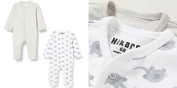 Pack x2 Pijamas body Hikaro para bebés de 9 - 12 meses