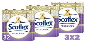 Pack 3x Papel higiénico Scottex acolchado (3 x 32 rollos)