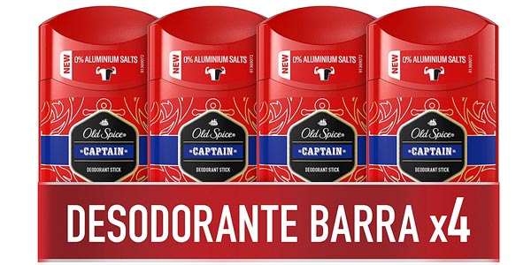 Pack x4 Desodorante en barra Old Spice Captain de 50 ml para hombre barato en Amazon