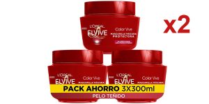 Pack x6 Mascarillas capilares protectoras L'Oreal Paris Elvive Color Vive de 300 ml barato en Amazon