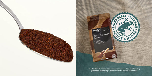 Pack x6 Paquetes de café mezcla molido 100% sostenible House Amazon Solimo de 227 g en Amazon