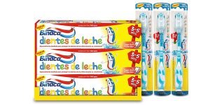 Pack x6 Pastas de dientes + x3 Cepillos Binaca Dientes De Leche para niños entre 3 y 5 años barato en Amazon