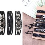 Set x6 Pulseras de cuero Flintronic para hombre