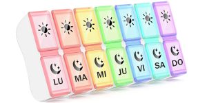 Pastillero semanal GeekerChip 2 tomas de 2 tomas para 7 días barato en Amazon