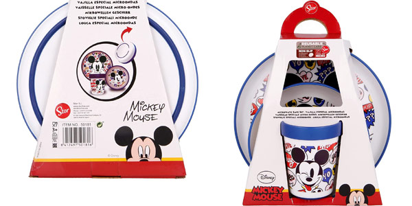 Vajilla infantil antideslizante Mickey en Amazon