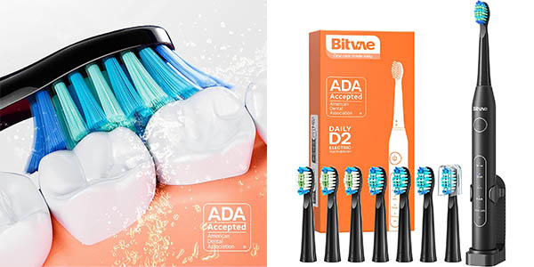Cepillo de dientes eléctrico Bitvae D2 con 8 cabezales