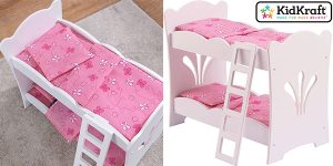 Chollo Litera KidKraft de madera con ropa de cama para muñecas