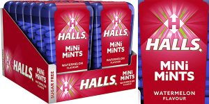 Pack de 12 envases de caramelos Halls Mini Mints de sandía