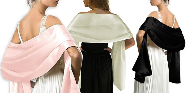 Estola de satén para mujer barata en Amazon