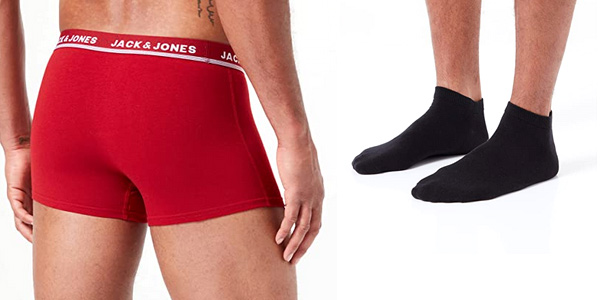 Kit de viaje Jack & Jones Jacdynasty con 7 bóxer + 7 pares de calcetines para hombre (talla L) en Amazon