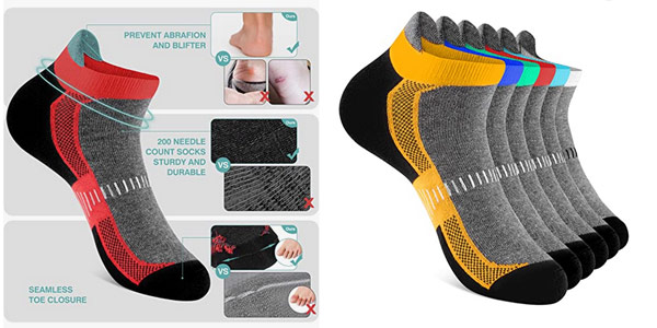 ▷ Chollo Pack x6 Pares de calcetines deportivos tobilleros Hikaro para  hombre por sólo 7,49€ con cupón descuento (-50%)