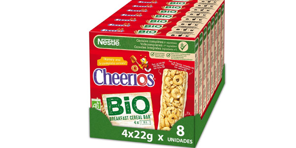 Pack x8 Cajas de Barritas Cereales Nestlé Cheerios BIO baratas en Amazon