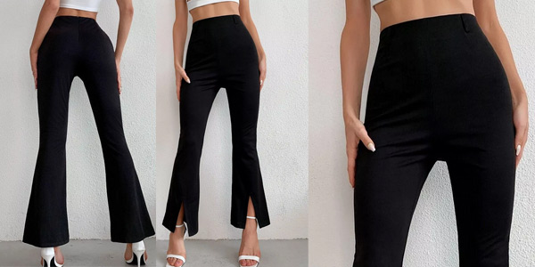 Pantalones pitillo lisos de cintura alta para mujer baratos en AliExpress