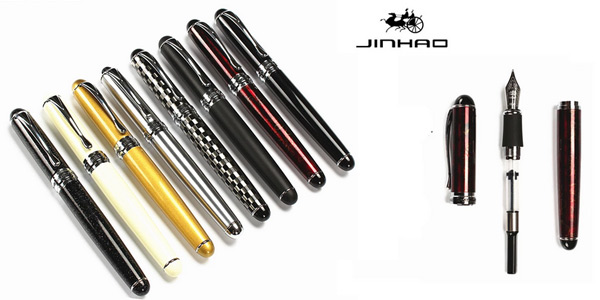 Pluma estilográfica Jinhao de metal barata en AliExpress