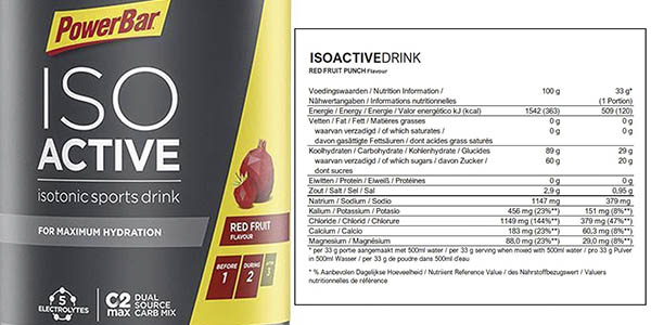 Powerbar Isoactive Red Fruit bebida isotónica deportistas oferta