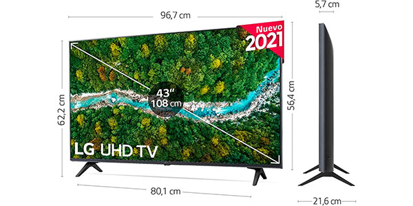 Smart TV LG 43UP76706LB UHD 4K de 43" en oferta